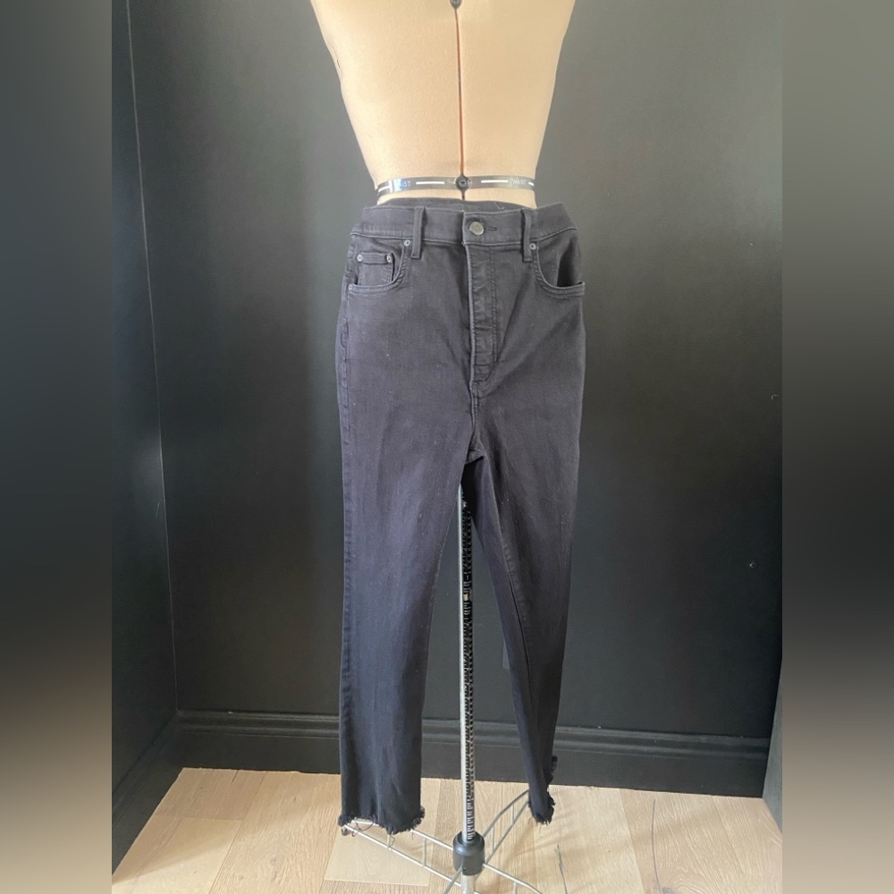 Denim forum Lola high rise skinny crop Women's Black Jeans